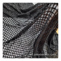 Material de malla bordado Sequin Sequin Diamante negro Diamante Bordado de malla de lentejuelas bordado en spandex